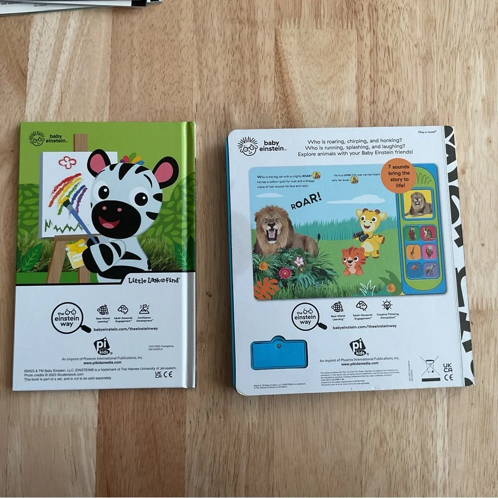 Lot x6 Baby Einstein Books Animal Sound Safari Sound Lets Explore Look & Find